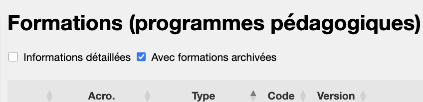 archiver une formation