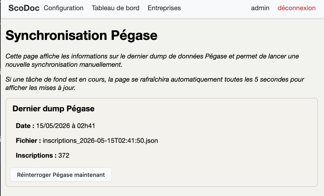 Synchronisation Pégase